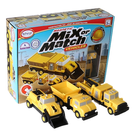 Popular Playthings Magnetic Mix or Match Vehicles, Construction 60315